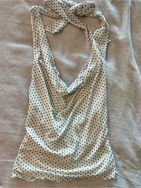 See You Monday Cream Polka Dot Top